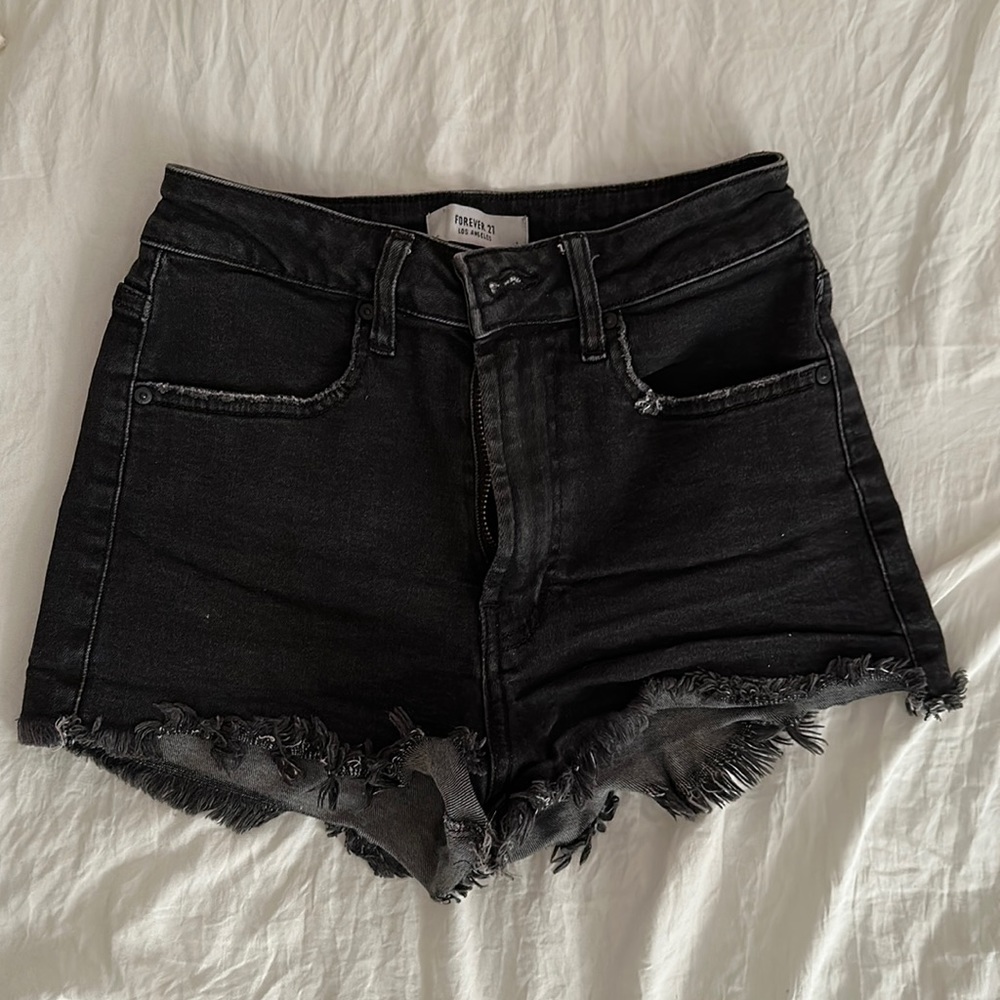Black Jean Shorts